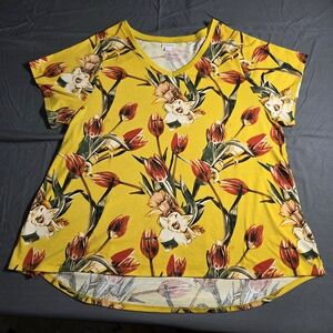 LuLaRoe Yellow Floral Women's Top